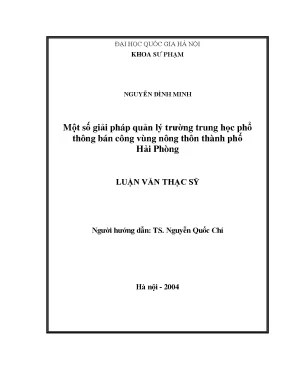 Giải pháp quản lý trường THPT bán công tại Hải Phòng