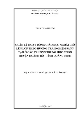 Quản Lý Hoạt Động Giáo Dục Ngoài Giờ Lên Lớp Tại Trường