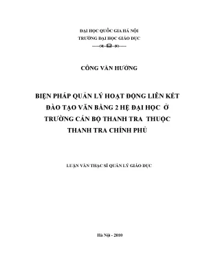 Quản lý hoạt động liên kết đào tạo văn bằng 2 tại Trường