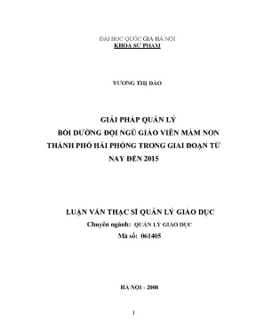 Giải pháp quản lý bồi dưỡng giáo viên mầm non Hải Phòng