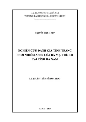 Đánh Giá Tình Trạng Phơi Nhiễm Asen Ở Bà Mẹ Và Trẻ Em