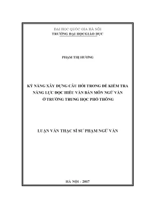 Kỹ Năng Xây Dựng Câu Hỏi Đánh Giá Năng Lực Đọc Hiểu Văn
