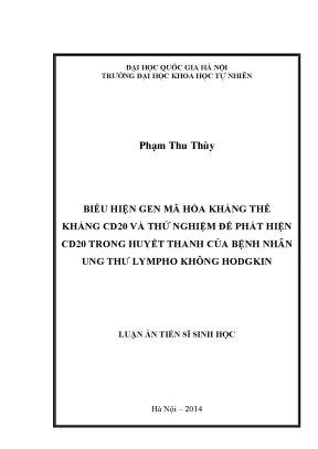 Nghiên cứu biểu hiện gen kháng thể CD20 và phát hiện