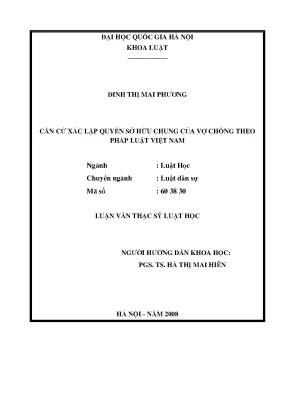 Căn Cứ Xác Lập Quyền Sở Hữu Chung Của Vợ Chồng Theo Pháp