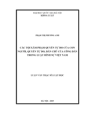 Các Tội Xâm Phạm Quyền Tự Do Con Người Trong Luật Hình