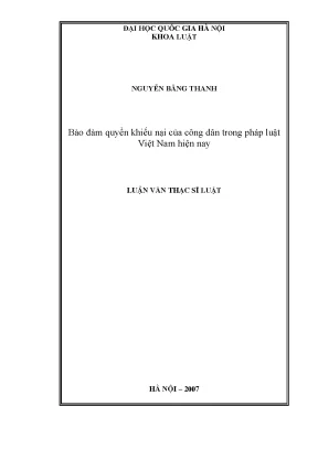 Bảo Đảm Quyền Khiếu Nại của Công Dân trong Pháp Luật