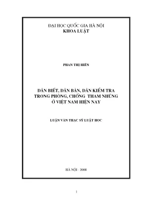 Phòng Chống Tham Nhũng Tại Việt Nam: Vai Trò Của Dân