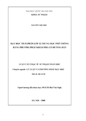Phương Pháp Khám Phá Có Hướng Dẫn Trong Dạy Học Tích