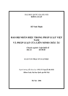 Bảo hộ nhãn hiệu tại Việt Nam và Liên minh Châu Âu: Luận