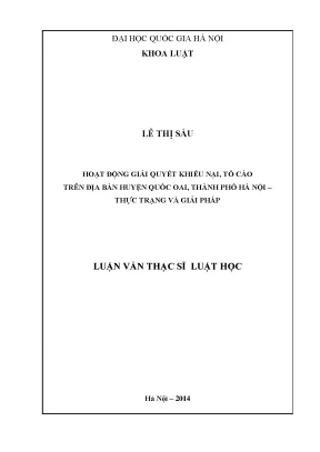 Giải Quyết Khiếu Nại Tố Cáo Tại Huyện Quốc Oai: Thực