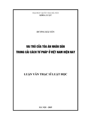 Vai trò của Tòa án Nhân dân trong cải cách tư pháp Việt Nam