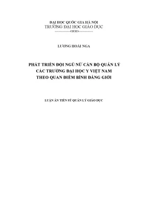 Phát Triển Đội Ngũ Nữ Cán Bộ Quản Lý Các Trường Đại Học