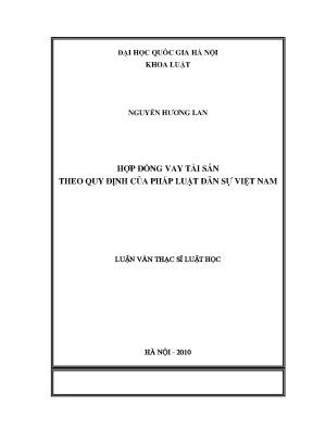 Hợp Đồng Vay Tài Sản Theo Pháp Luật Dân Sự Việt Nam
