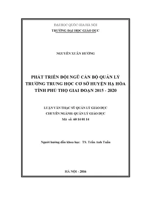 Phát Triển Đội Ngũ Cán Bộ Quản Lý Trường Trung Học Cơ Sở