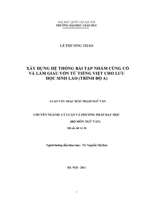 Hệ thống bài tập tiếng Việt cho lưu học sinh Lào