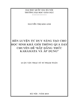 Rèn Luyện Tư Duy Sáng Tạo Cho Học Sinh Khá Giỏi Qua Bất
