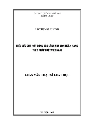 Hiệu lực hợp đồng bảo lãnh vay vốn ngân hàng theo pháp