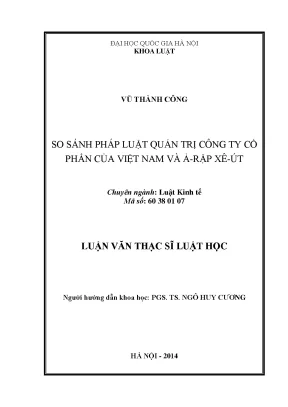 So sánh pháp luật quản trị công ty cổ phần Việt Nam và Ả