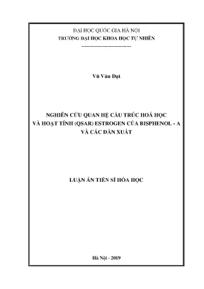 Nghiên cứu QSAR Estrogen của Bisphenol A và Dẫn Xuất