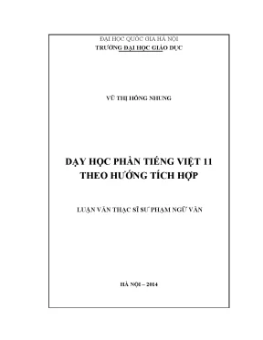 Dạy Học Tiếng Việt Lớp 11 Theo Hướng Tích Hợp: Phương