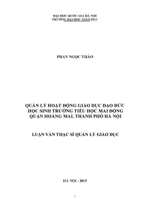 Quản lý giáo dục đạo đức cho học sinh tiểu học tại Mai