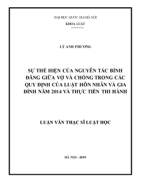 Bình Đẳng Giữa Vợ và Chồng Trong Luật Hôn Nhân và Gia