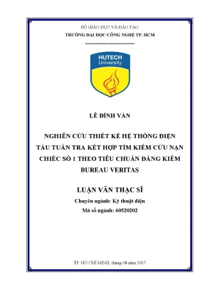 Thiết kế hệ thống điện cho tàu tuần tra cứu nạn theo