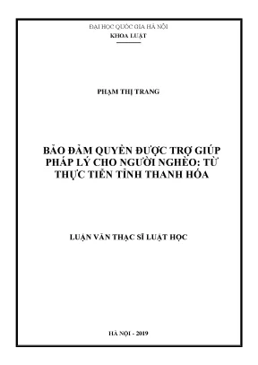 Bảo Đảm Quyền Trợ Giúp Pháp Lý Cho Người Nghèo Tại Thanh Hóa