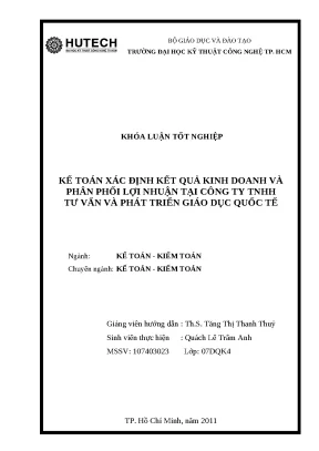 Kế Toán Kết Quả Kinh Doanh và Phân Phối Lợi Nhuận tại