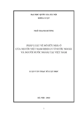 Pháp Luật Sở Hữu Nhà Ở Của Người Việt Nam Định Cư Ở Nước
