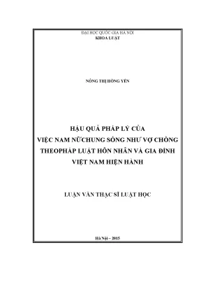 Hậu Quả Pháp Lý Của Việc Chung Sống Như Vợ Chồng Ở Việt Nam