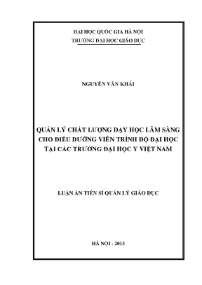 Quản lý chất lượng dạy học lâm sàng cho điều dưỡng viên