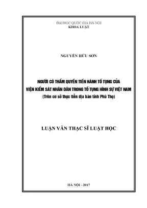 Nghiên cứu về thẩm quyền tiến hành tố tụng của Viện kiểm
