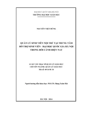Quản Lý Sinh Viên Nội Trú Tại Đại Học Quốc Gia Hà Nội: