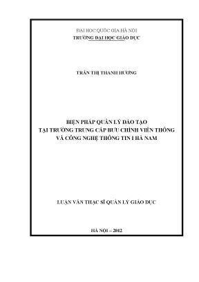 Biện Pháp Quản Lý Đào Tạo Tại Trường Trung Cấp Bưu Chính