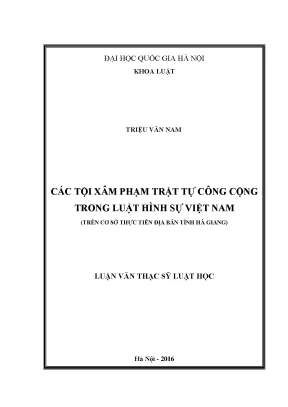 Nghiên cứu các tội xâm phạm trật tự công cộng trong luật