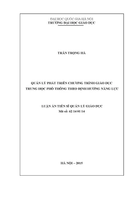 Quản Lý Phát Triển Chương Trình Giáo Dục Trung Học Phổ