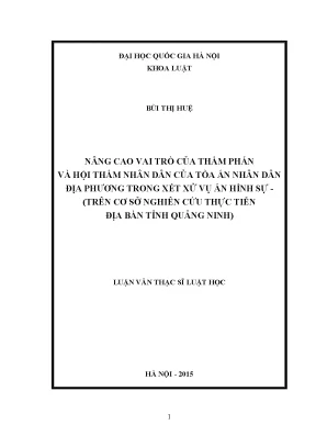 Nâng cao vai trò của thẩm phán và hội thẩm nhân dân