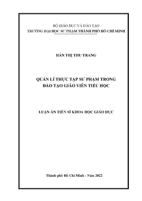 Quản lý thực tập sư phạm trong đào tạo giáo viên tiểu học