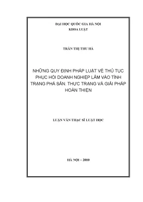 Thủ Tục Phục Hồi Doanh Nghiệp Phá Sản: Thực Trạng và