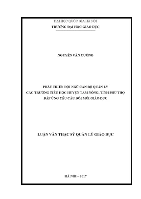 Phát Triển Đội Ngũ Cán Bộ Quản Lý Trường Tiểu Học Huyện