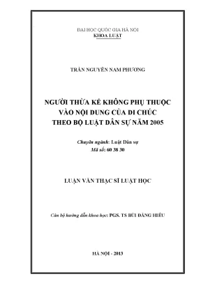 Người Thừa Kế Không Phụ Thuộc Vào Di Chúc Theo Bộ Luật