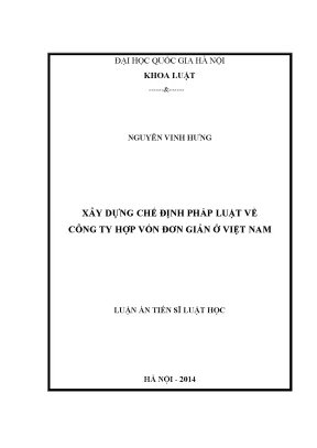 Xây Dựng Chế Định Pháp Luật Về Công Ty Hợp Vốn Đơn Giản
