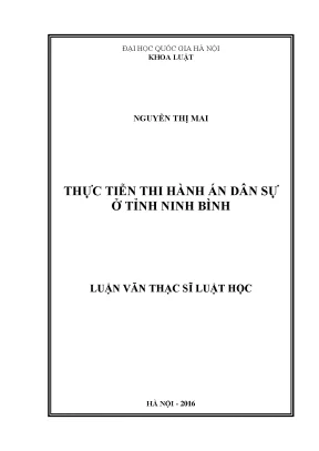 Thực Tiễn Thi Hành Án Dân Sự Tại Tỉnh Ninh Bình