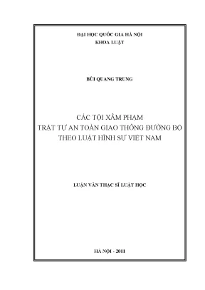 Các Tội Xâm Phạm Trật Tự An Toàn Giao Thông Đường Bộ