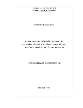 Vận Dụng Quan Điểm Tiếp Cận Đồng Bộ Trong Dạy Học Tùy