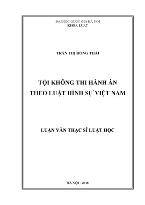 Tội Không Thi Hành Án Theo Luật Hình Sự Việt Nam: Phân