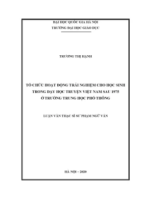 Tổ Chức Hoạt Động Trải Nghiệm Trong Dạy Học Truyện Việt