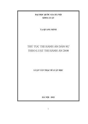 Thủ Tục Thi Hành Án Dân Sự Theo Luật 2008: Nghiên Cứu và