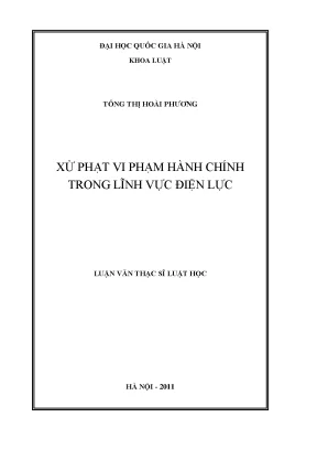 Xử Phạt Vi Phạm Hành Chính Trong Lĩnh Vực Điện Lực: Luận